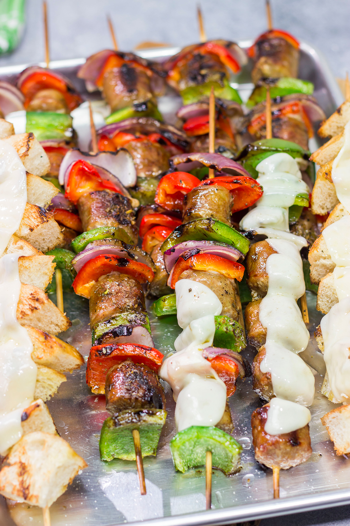 Mix up the grilling routine by turning a classic sandwich into kabobs! These Sausage and Pepper Sandwich Kabobs are a tasty way to enjoy dinner on the grill!