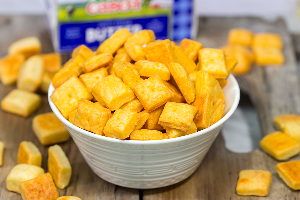 Skip the store-bought crackers and make a batch of these Cheddar Cheese Crackers at home! And for a real treat, use a flavored cheddar cheese!
