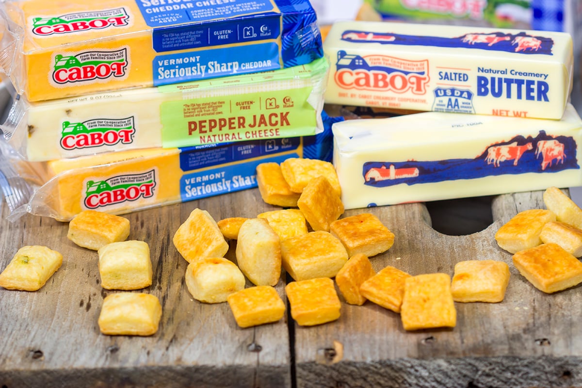 Skip the store-bought crackers and make a batch of these Cheddar Cheese Crackers at home! And for a real treat, use a flavored cheddar cheese!