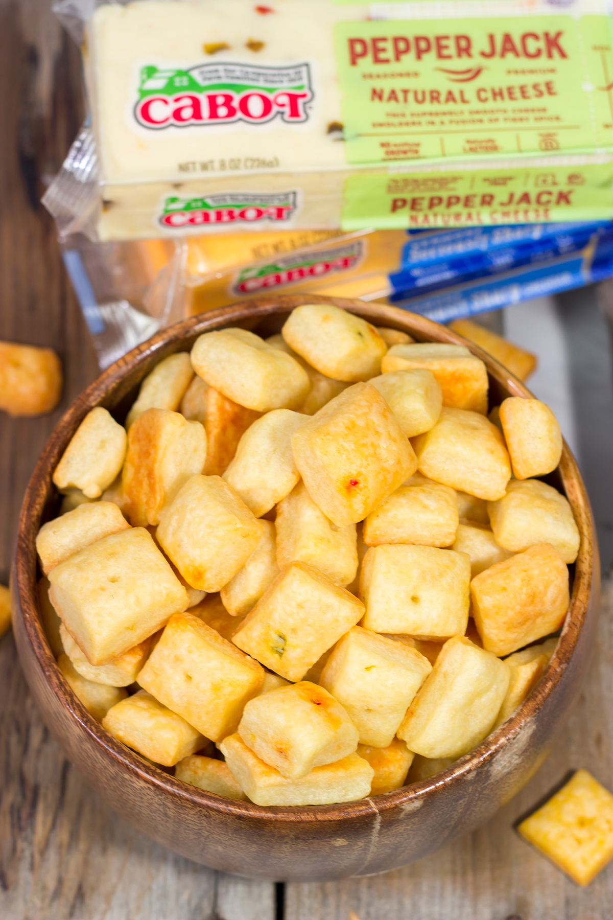 Skip the store-bought crackers and make a batch of these Cheddar Cheese Crackers at home! And for a real treat, use a flavored cheddar cheese!