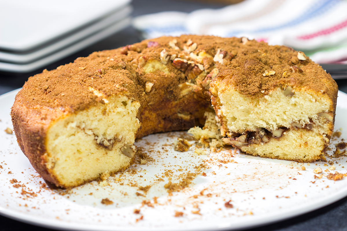 This Cinnamon Crusted Coffee Cake features a tender coffee cake covered entirely with a cinnamon - brown sugar mixture. It's a cinnamon lover's dream!