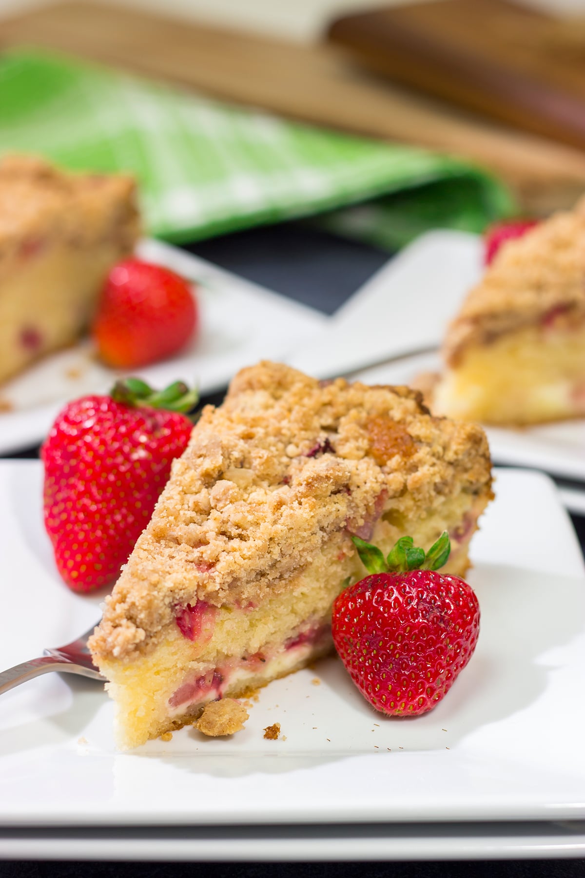 This Strawberry Cream Cheese Coffee Cake is a cross between a breakfast Danish and a coffee cake - it's a delicious way to celebrate fresh strawberry season!