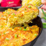 Loaded with cheddar cheese and fresh corn, this Cheesy Skillet Cornbread is a great side dish for late summer or fall meals!