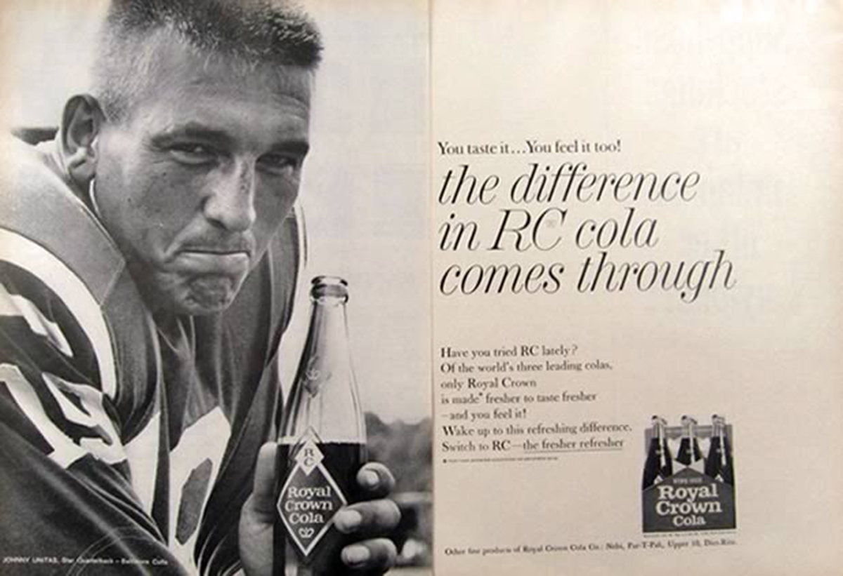 RC Cola ad with Johnny Unitas