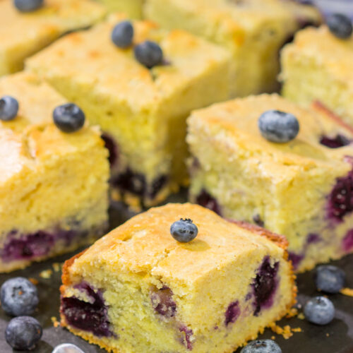 This Blueberry Cornbread is a tasty combination of sweet and savory - and it makes for a fantastic summer side dish!