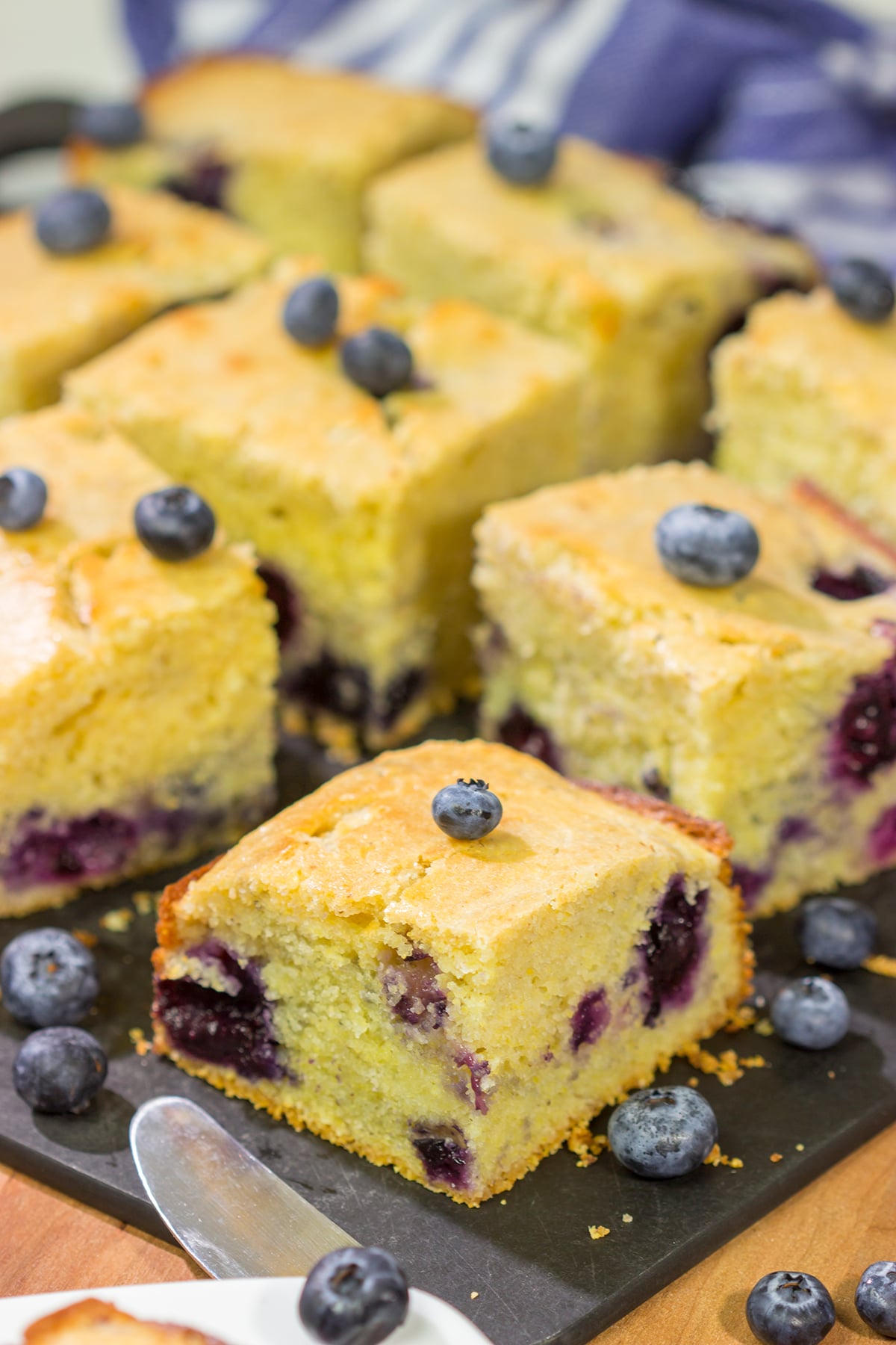 This Blueberry Cornbread is a tasty combination of sweet and savory - and it makes for a fantastic summer side dish!
