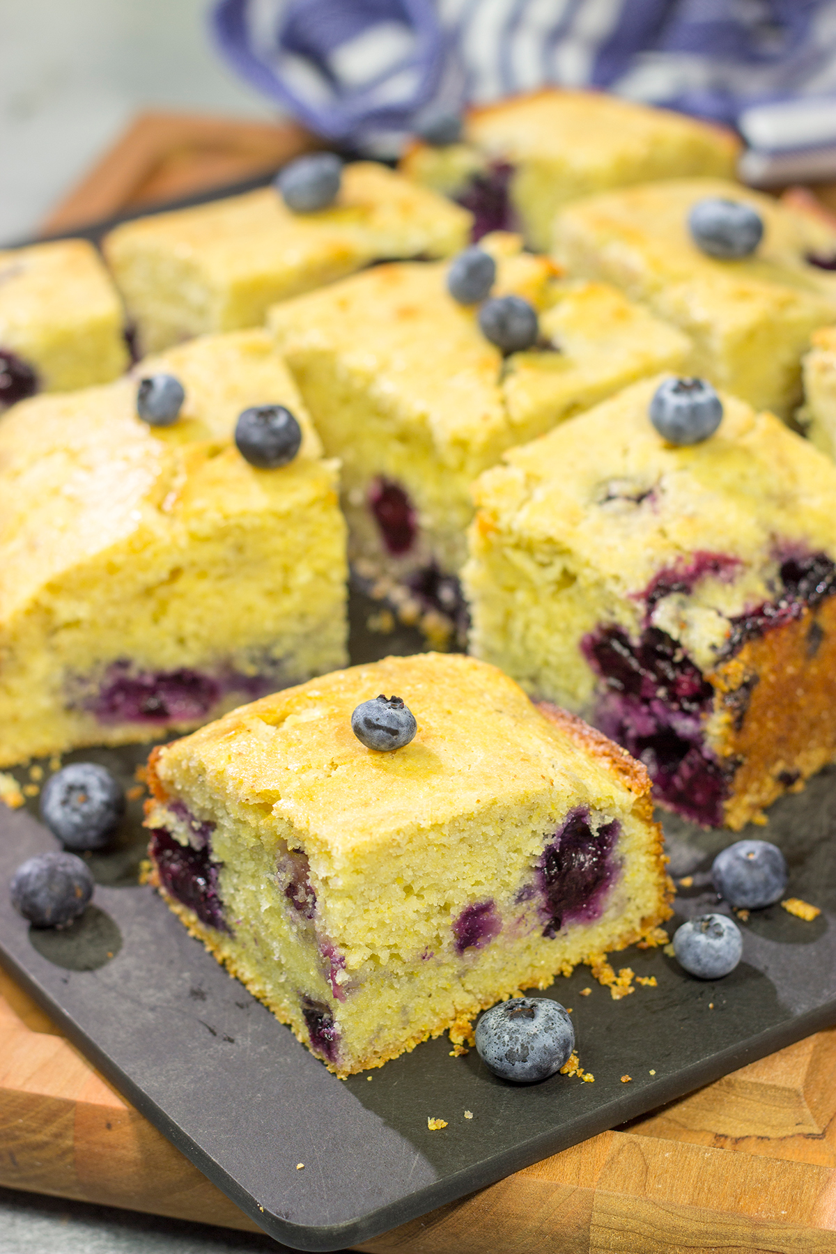 This Blueberry Cornbread is a tasty combination of sweet and savory - and it makes for a fantastic summer side dish!