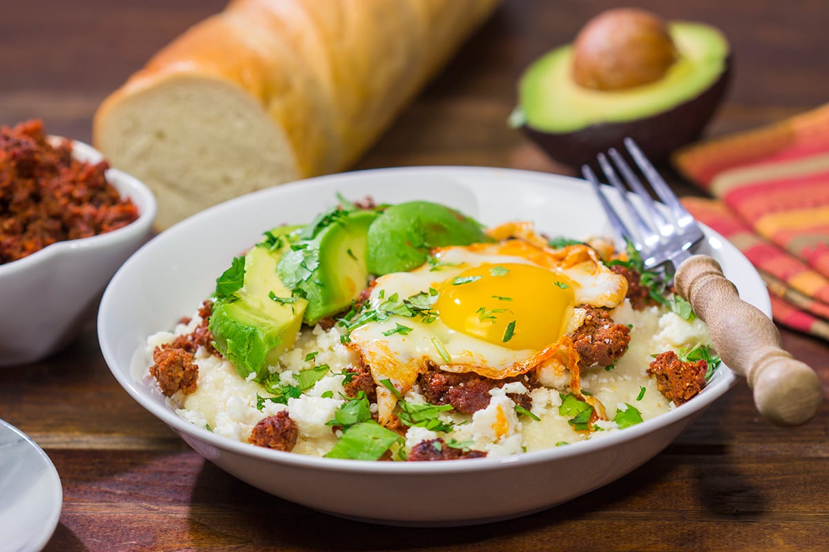 Classic Mexican meets classic Southern with this Huevos Rancheros Grits Bowl! Serve this grits bowl for brunch, and everyone will be begging for more!