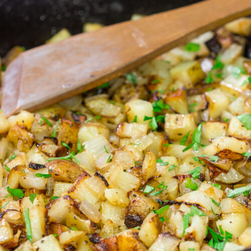 These Southern Fried Potatoes are tender on the inside and golden brown on the outside. They're a great side dish for breakfast and brunch!