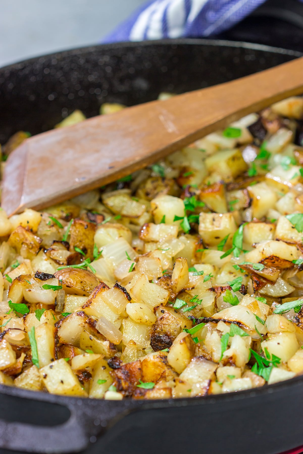 These Southern Fried Potatoes are tender on the inside and golden brown on the outside. They're a great side dish for breakfast and brunch!