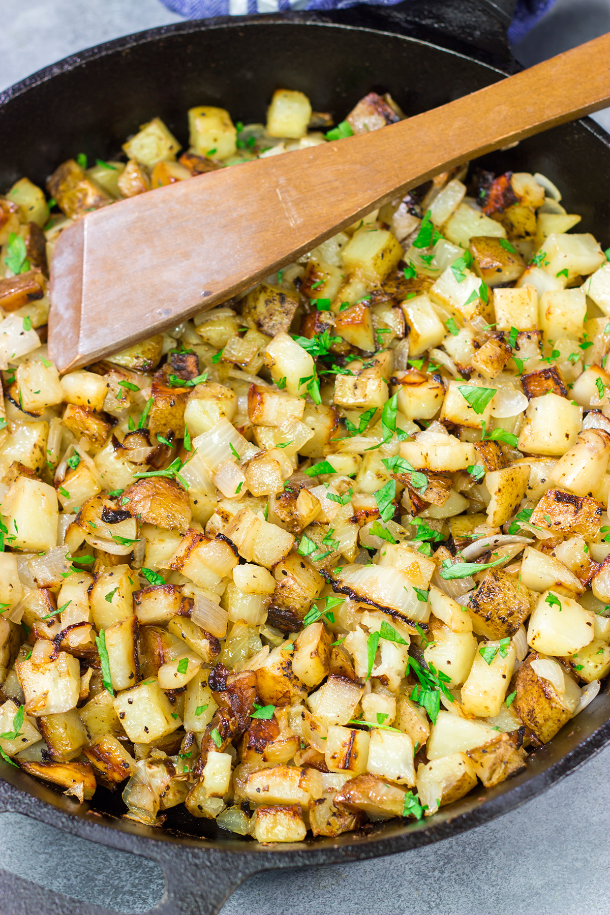 These Southern Fried Potatoes are tender on the inside and golden brown on the outside. They're a great side dish for breakfast and brunch!