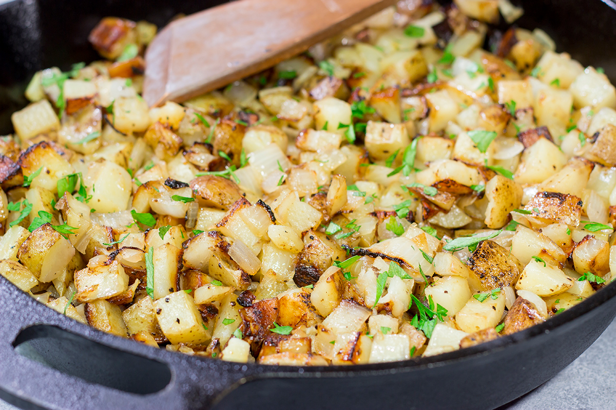 These Southern Fried Potatoes are tender on the inside and golden brown on the outside. They're a great side dish for breakfast and brunch!