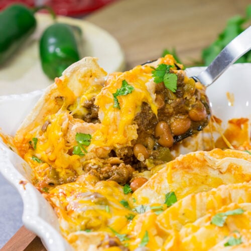 This Beef Enchiladas recipe makes for a fantastic weeknight meal! It's easy to prepare, and it's comfort food at its best!