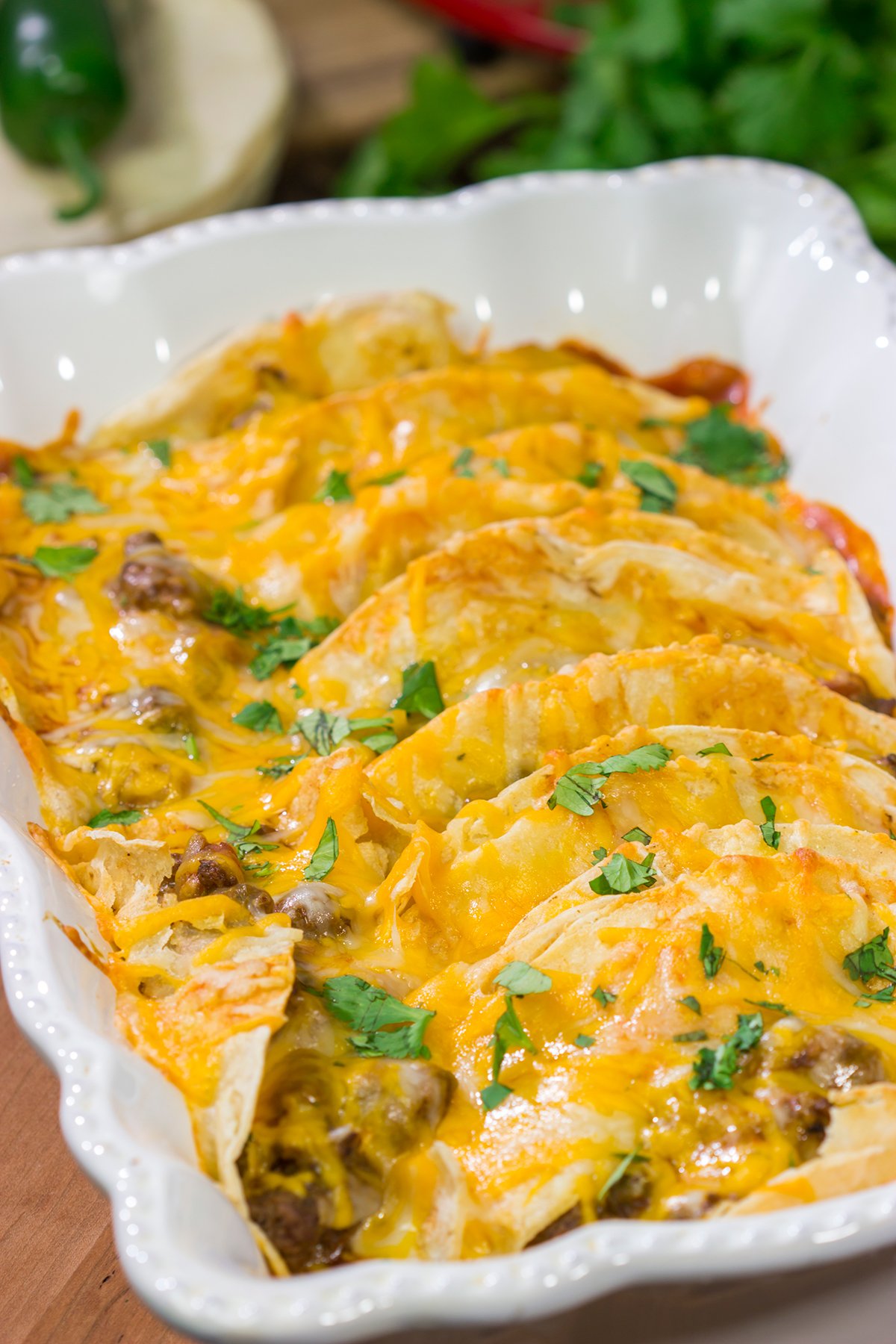 This Beef Enchiladas recipe makes for a fantastic weeknight meal! It's easy to prepare, and it's comfort food at its best!