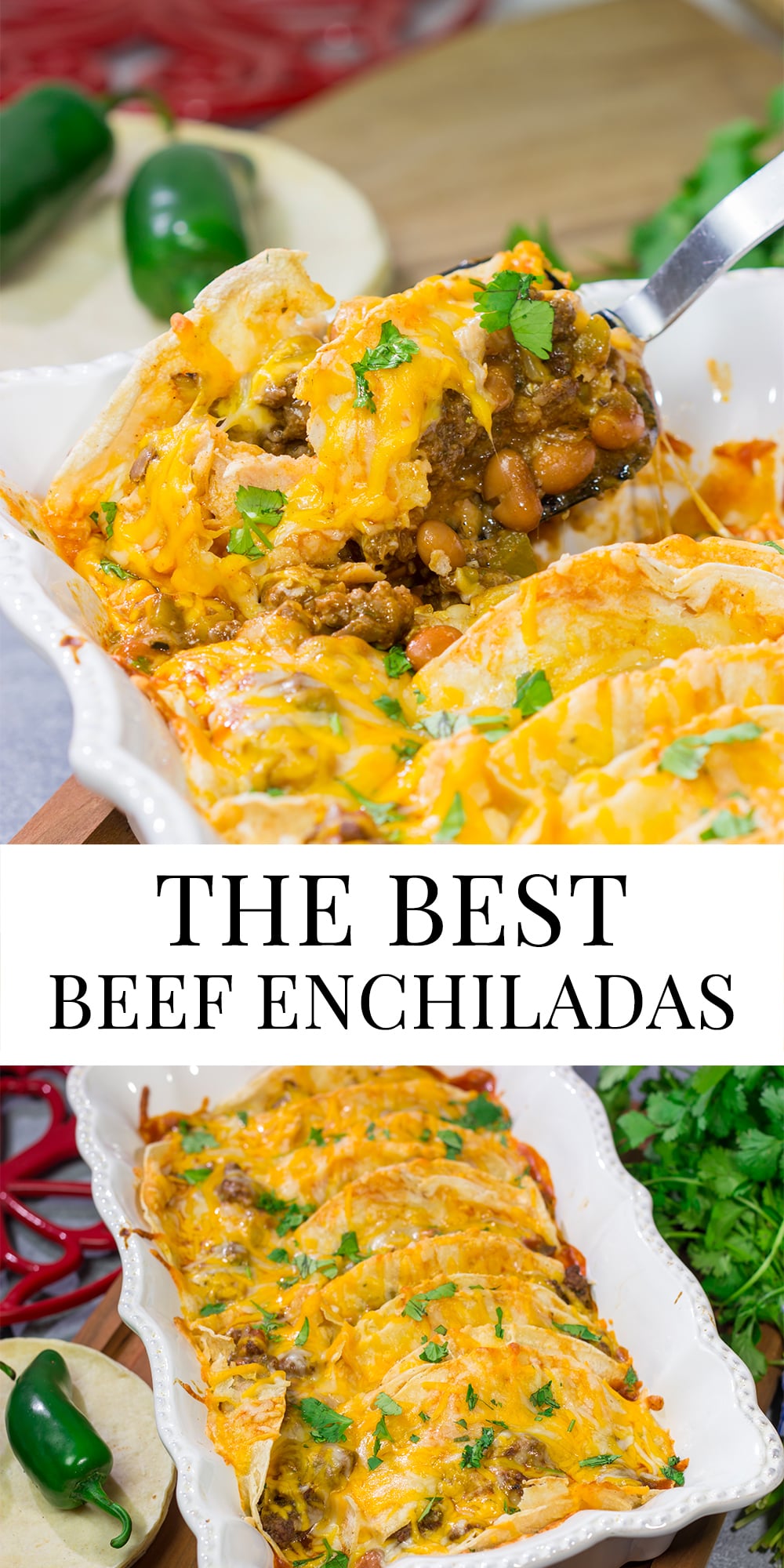 This Beef Enchiladas recipe makes for a fantastic weeknight meal! It's easy to prepare, and it's comfort food at its best!