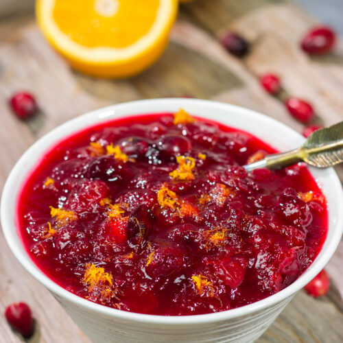 This Easy Cranberry Sauce is a Thanksgiving staple for a reason. It's an easy recipe that can be made in advance, and the taste is amazing!