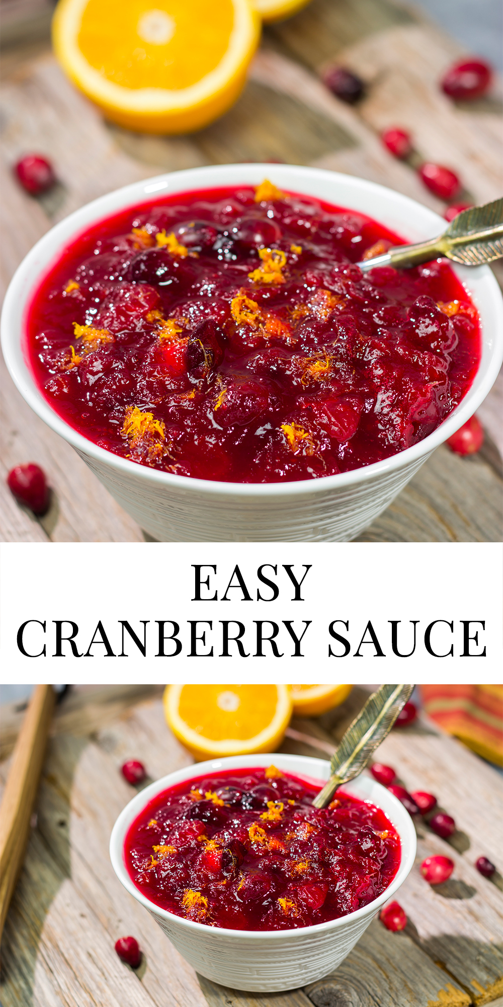This Easy Cranberry Sauce is a Thanksgiving staple for a reason. It's an easy recipe that can be made in advance, and the taste is amazing!