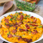 Featuring a sweet and salty combination of flavors, these Mashed Sweet Potatoes with Bacon are an excellent side dish!