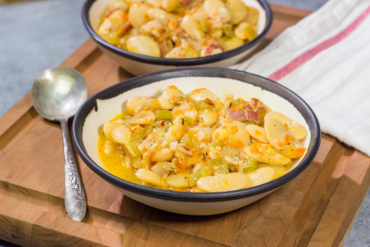 These Southern Lima Beans are cooked from scratch for a meaty, rich flavor. They make for a great side dish any time of the year!