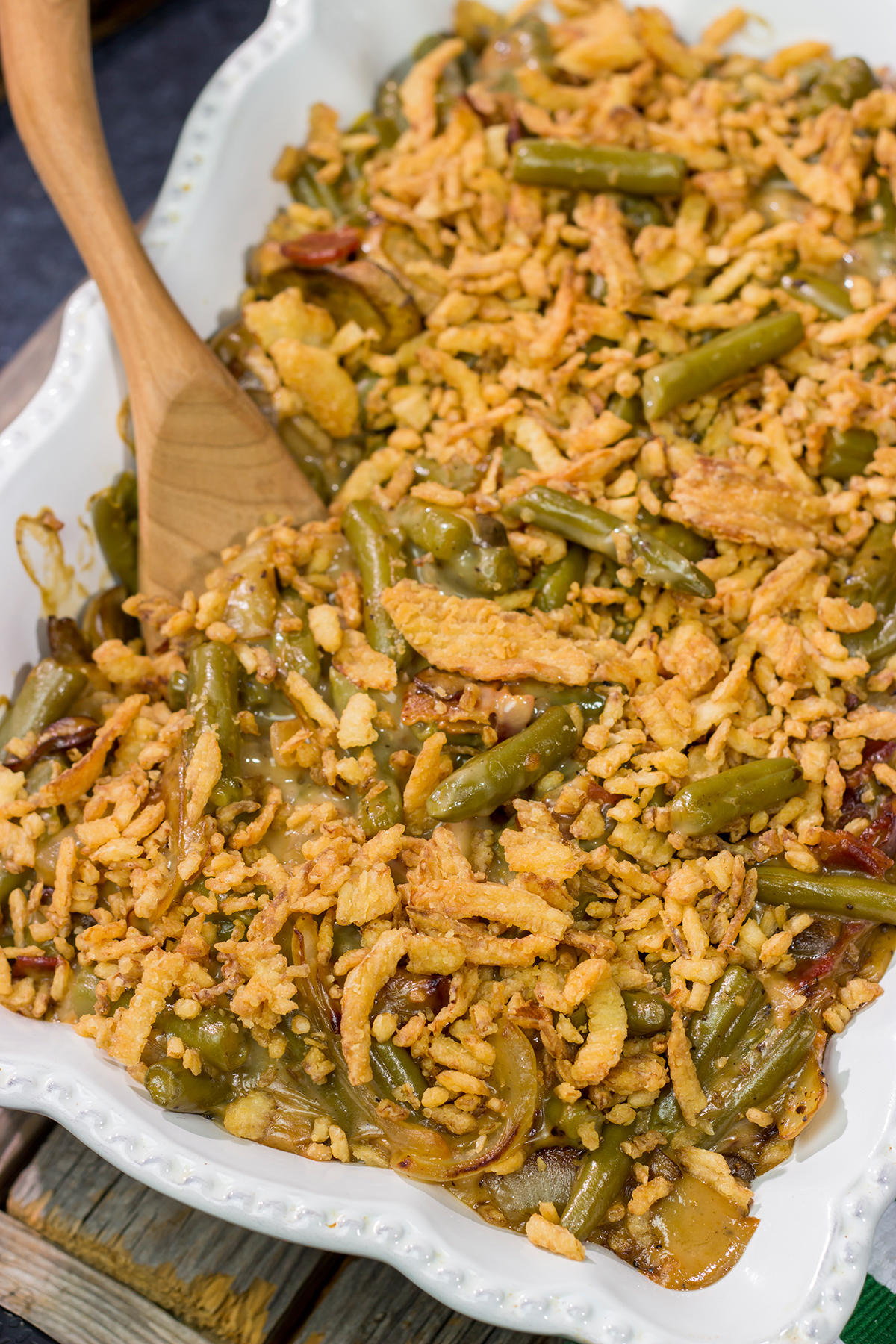 This Classic Green Bean Casserole features tender green beans in a creamy mushroom sauce. It's a staple holiday side dish for a reason!