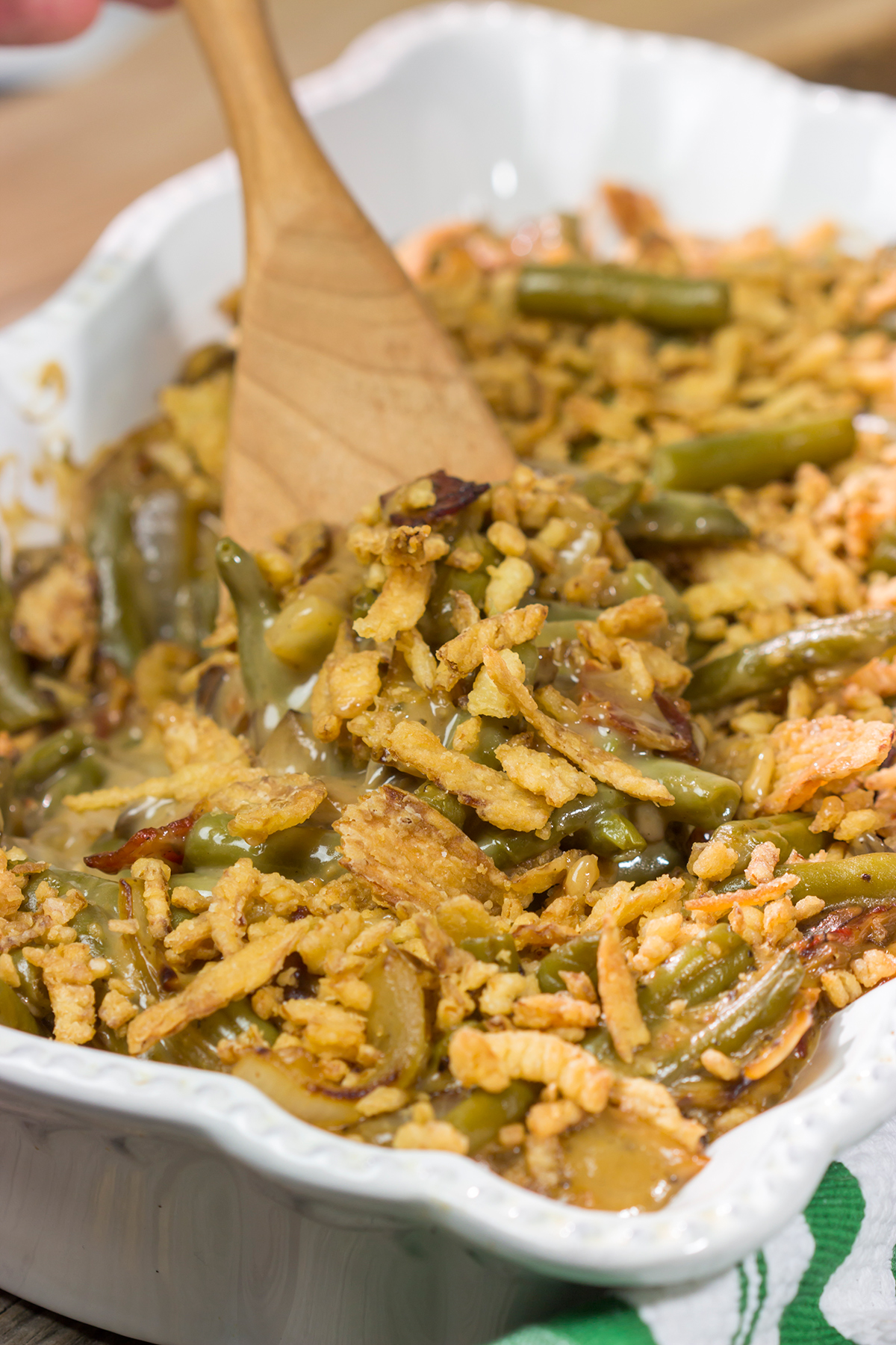 This Classic Green Bean Casserole features tender green beans in a creamy mushroom sauce. It's a staple holiday side dish for a reason!
