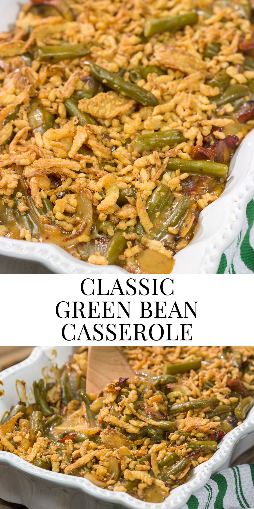 This Classic Green Bean Casserole features tender green beans in a creamy mushroom sauce. It's a staple holiday side dish for a reason!