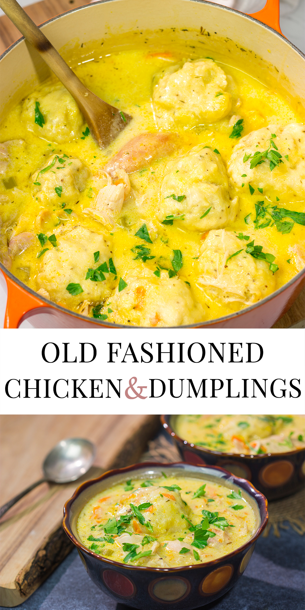 This Old Fashioned Chicken and Dumplings recipe is classic homestyle cooking at its best. It's perfect for a chilly winter night!