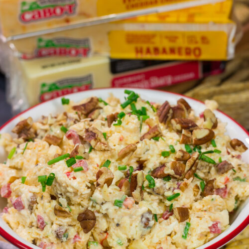 This Pecan Habanero Pimento Cheese is a classic Southern cheese spread...with a spicy kick! Grab some crackers and make a batch today!