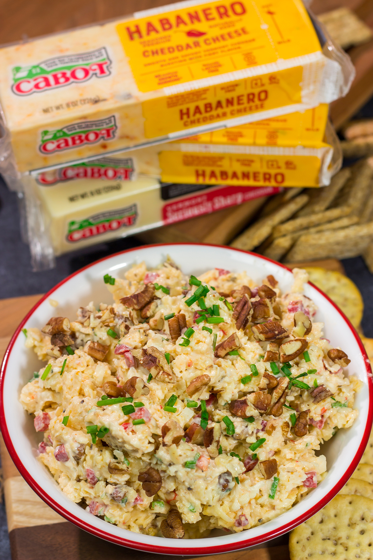 This Pecan Habanero Pimento Cheese is a classic Southern cheese spread...with a spicy kick! Grab some crackers and make a batch today!