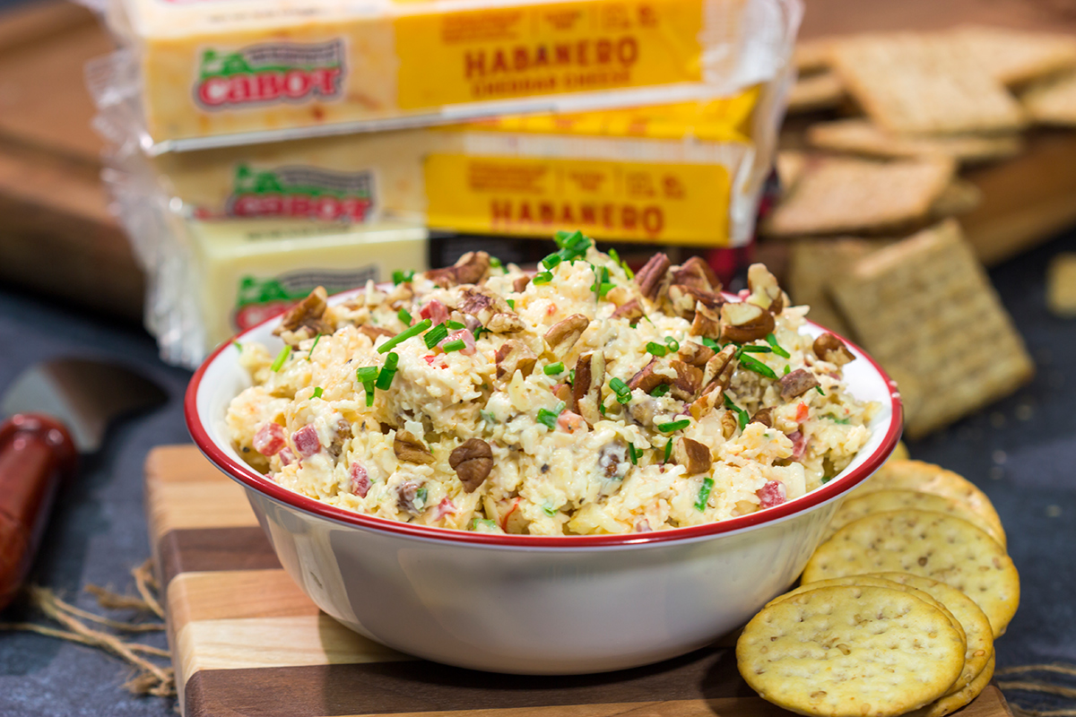 This Pecan Habanero Pimento Cheese is a classic Southern cheese spread...with a spicy kick! Grab some crackers and make a batch today!