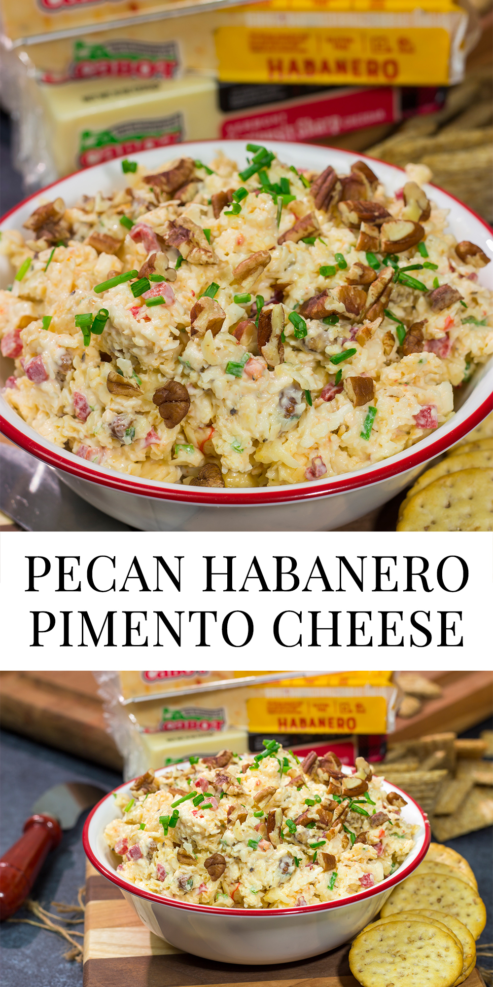This Pecan Habanero Pimento Cheese is a classic Southern cheese spread...with a spicy kick! Grab some crackers and make a batch today!