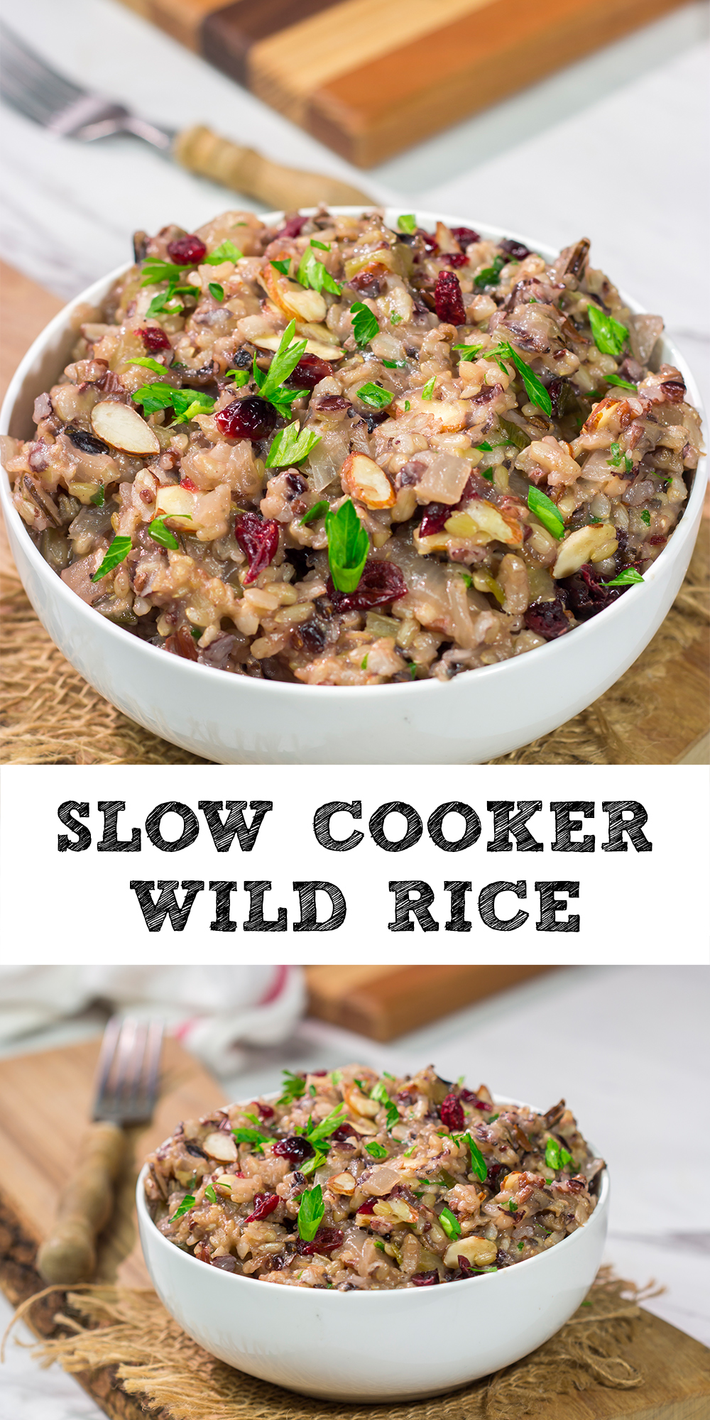 This Slow Cooker Wild Rice recipe is an easy and delicious recipe. It makes for a great side dish for weeknight meals!