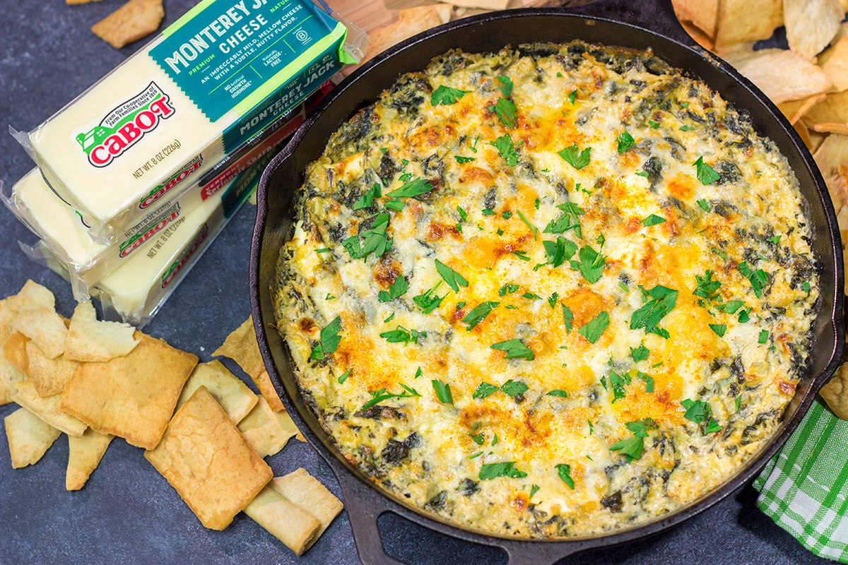 Served in a cast iron skillet, this Baked Spinach Dip is always a crowd-pleaser in our house. It's the perfect appetizer for gamedays!