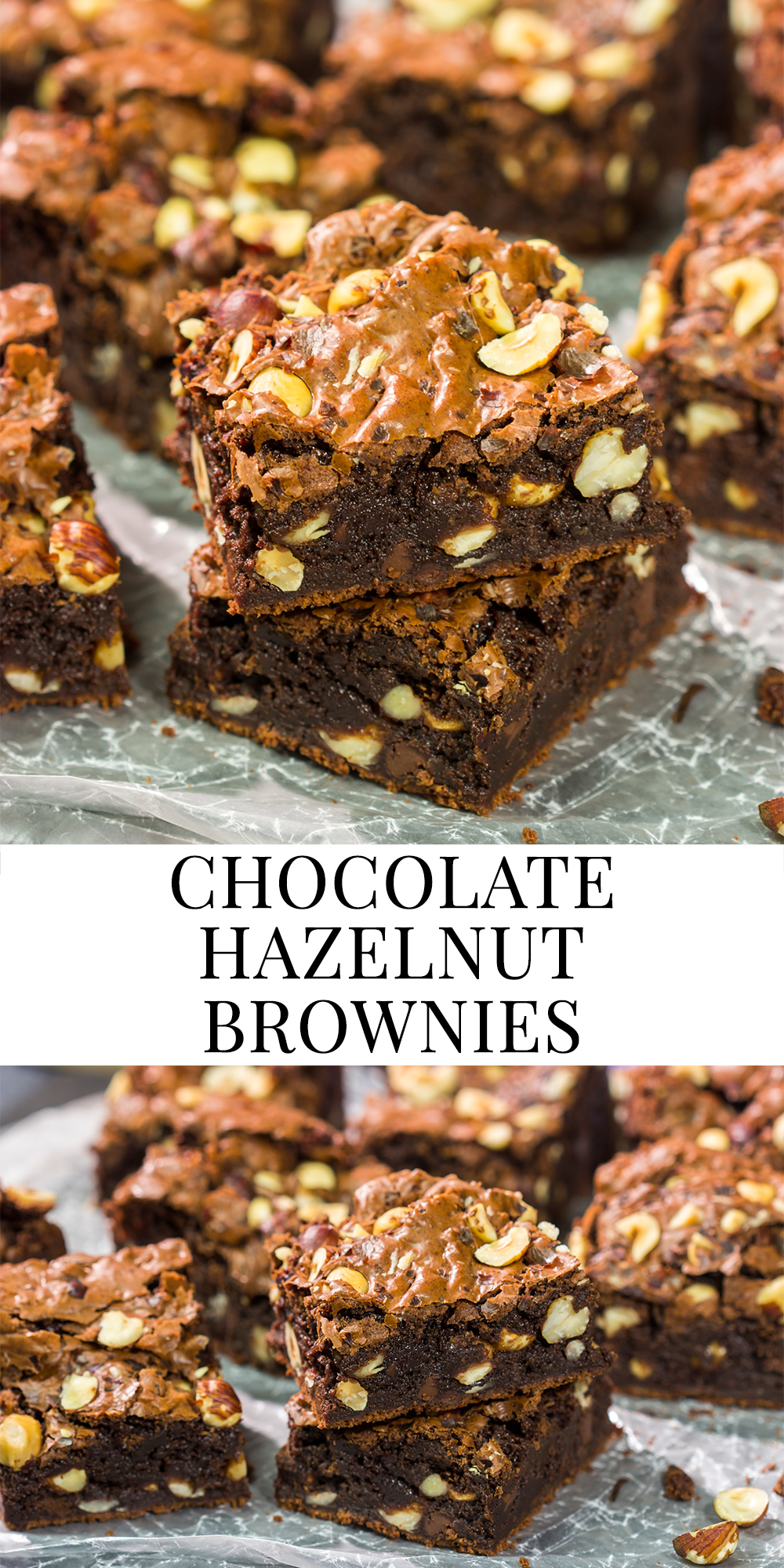 These chewy Chocolate Hazelnut Brownies include both Nutella and chopped hazelnuts - they're an easy and delicious sweet treat!