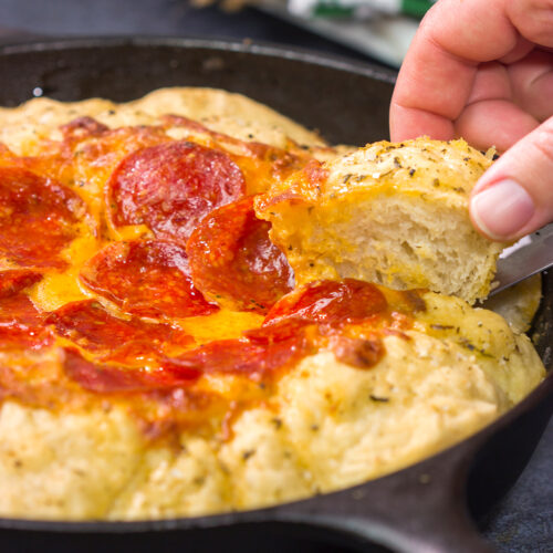 This Pepperoni Pizza Dip features all of the classic pizza flavors...in dip form. It's a great game day appetizer to share with friends!