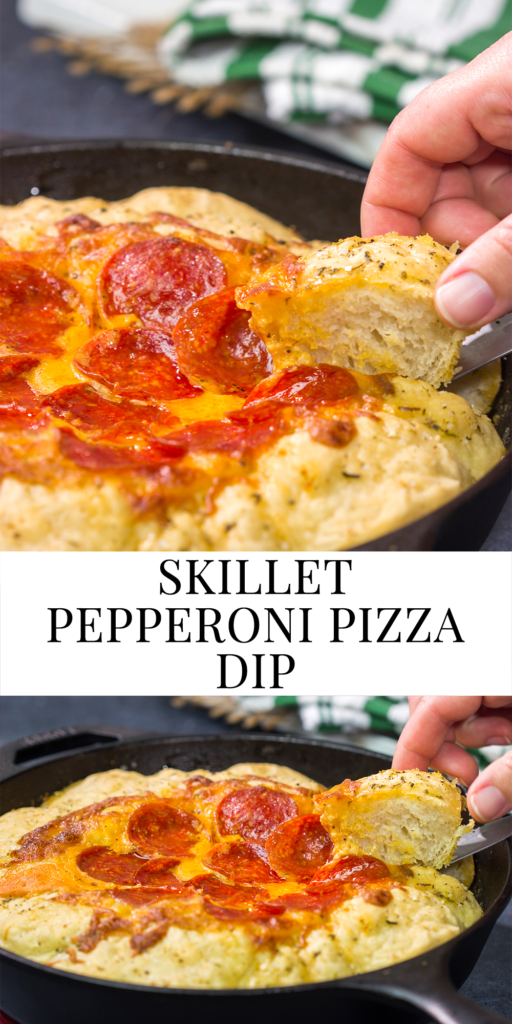 This Pepperoni Pizza Dip features all of the classic pizza flavors...in dip form. It's a great game day appetizer to share with friends!