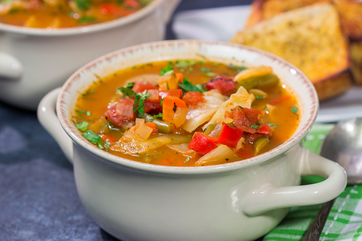 Looking for a healthy and tasty soup recipe? Grab a head of cabbage! This Healthy Cabbage Soup is a great way to warm up on a cold day!