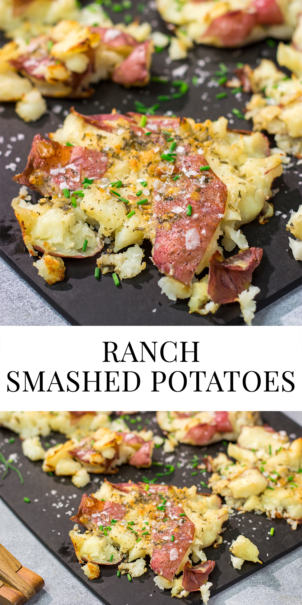 These Ranch Smashed Potatoes feature lots of crispy edges brushed with seasoned butter. These potatoes are perfect for when you need a new side dish recipe!