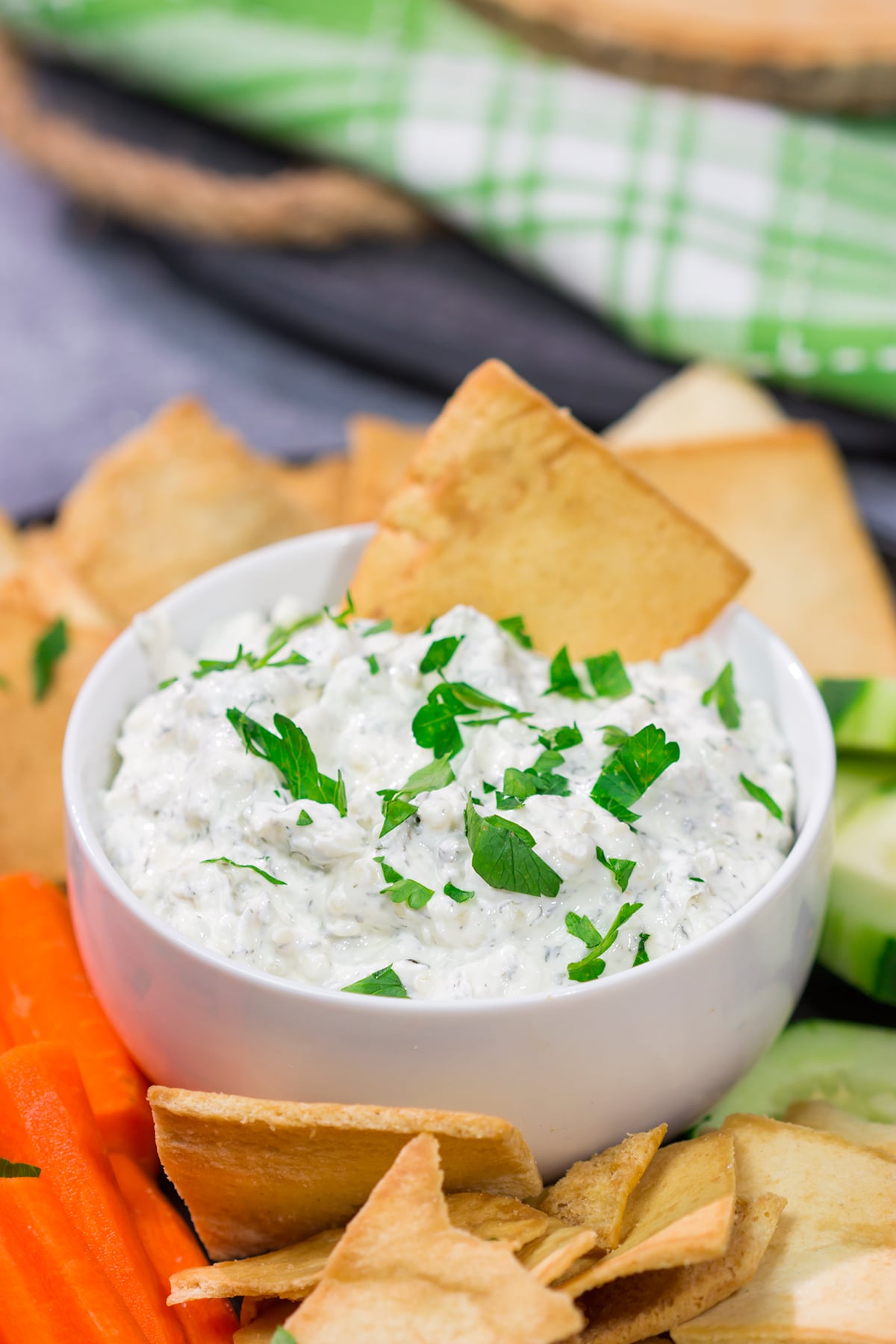 Looking for an easy dip recipe? This Easy Sour Cream Dip recipe is a winner! Serve with a mix of chips and/or veggies for a crowd-pleasing appetizer!
