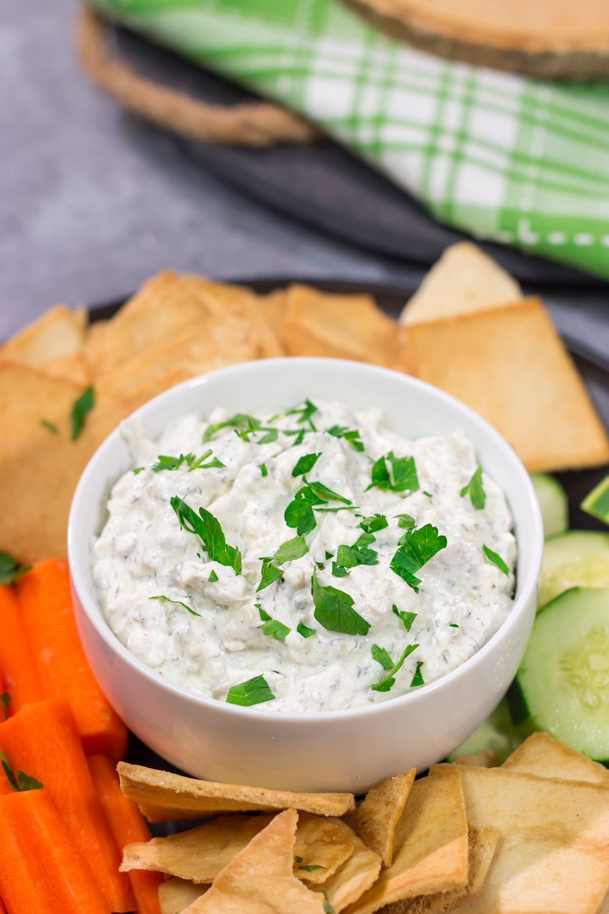 Looking for an easy dip recipe? This Easy Sour Cream Dip recipe is a winner! Serve with a mix of chips and/or veggies for a crowd-pleasing appetizer!