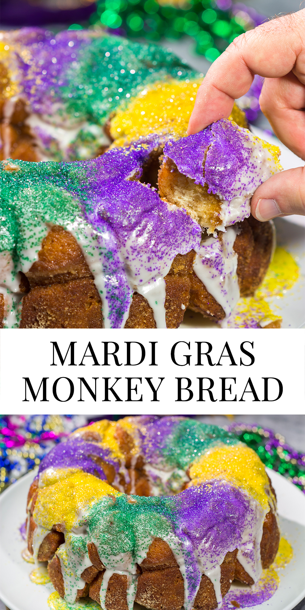 Looking for a delicious way to celebrate Mardi Gras? This Mardi Gras Monkey Bread is an easy and festive treat for the Carnival season!