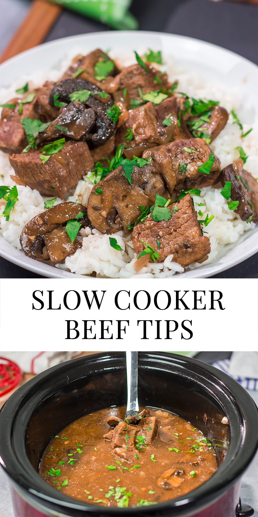 Craving some classic winter comfort food? These Slow Cooker Beef Tips are easy and delicious!