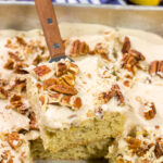 These Frosted Banana Bars feature a tender, delicious banana cake topped with brown sugar cream cheese frosting. They're delicious!