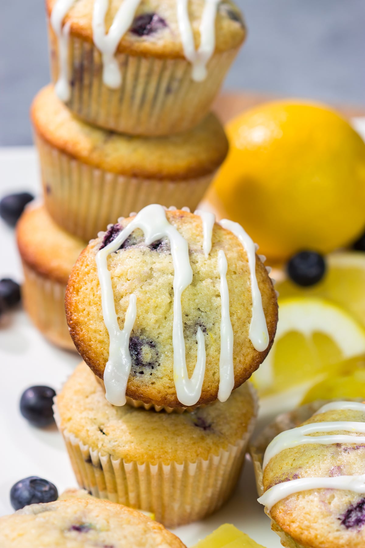 Featuring a lemony tender crumb bursting with blueberries, these Lemon Blueberry Muffins are great for weekend breakfasts!