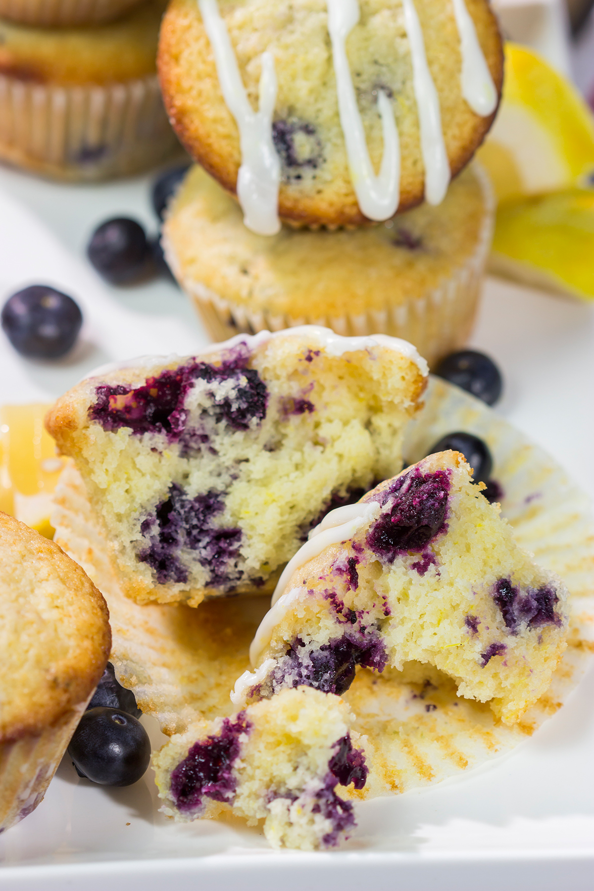 Featuring a lemony tender crumb bursting with blueberries, these Lemon Blueberry Muffins are great for weekend breakfasts!