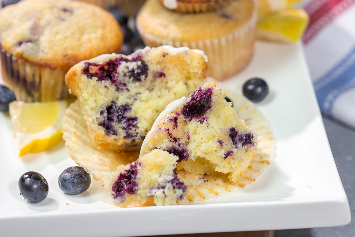Featuring a lemony tender crumb bursting with blueberries, these Lemon Blueberry Muffins are great for weekend breakfasts!