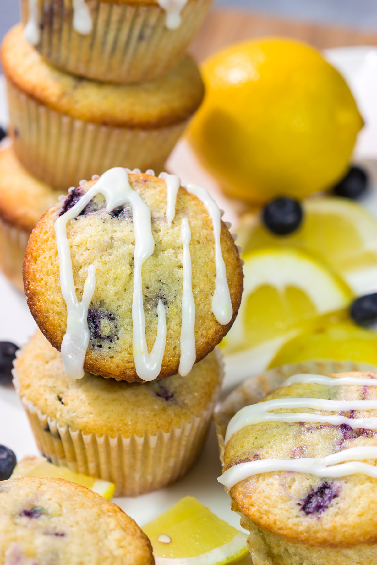 Featuring a lemony tender crumb bursting with blueberries, these Lemon Blueberry Muffins are great for weekend breakfasts!