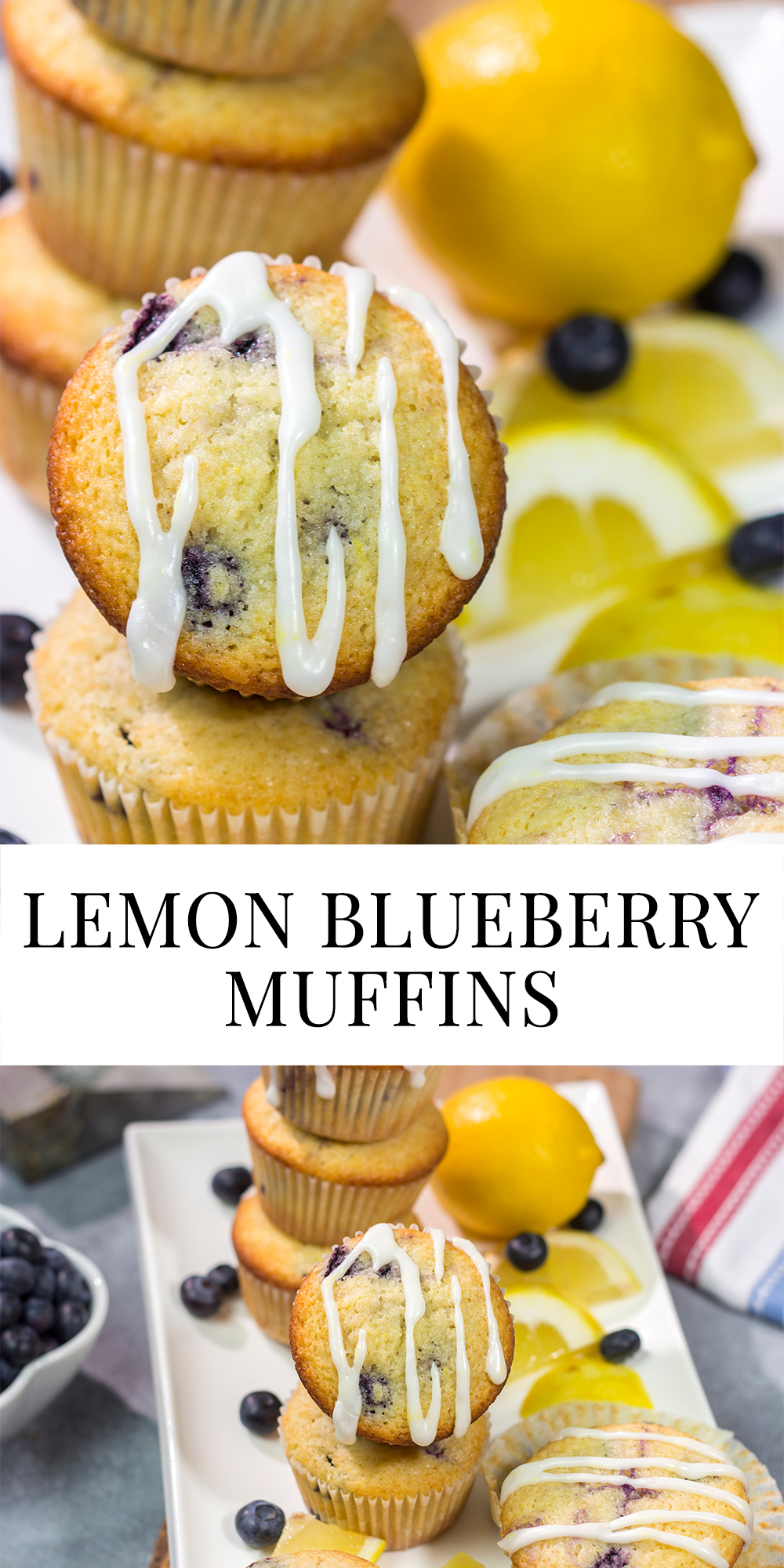 Featuring a lemony tender crumb bursting with blueberries, these Lemon Blueberry Muffins are great for weekend breakfasts!