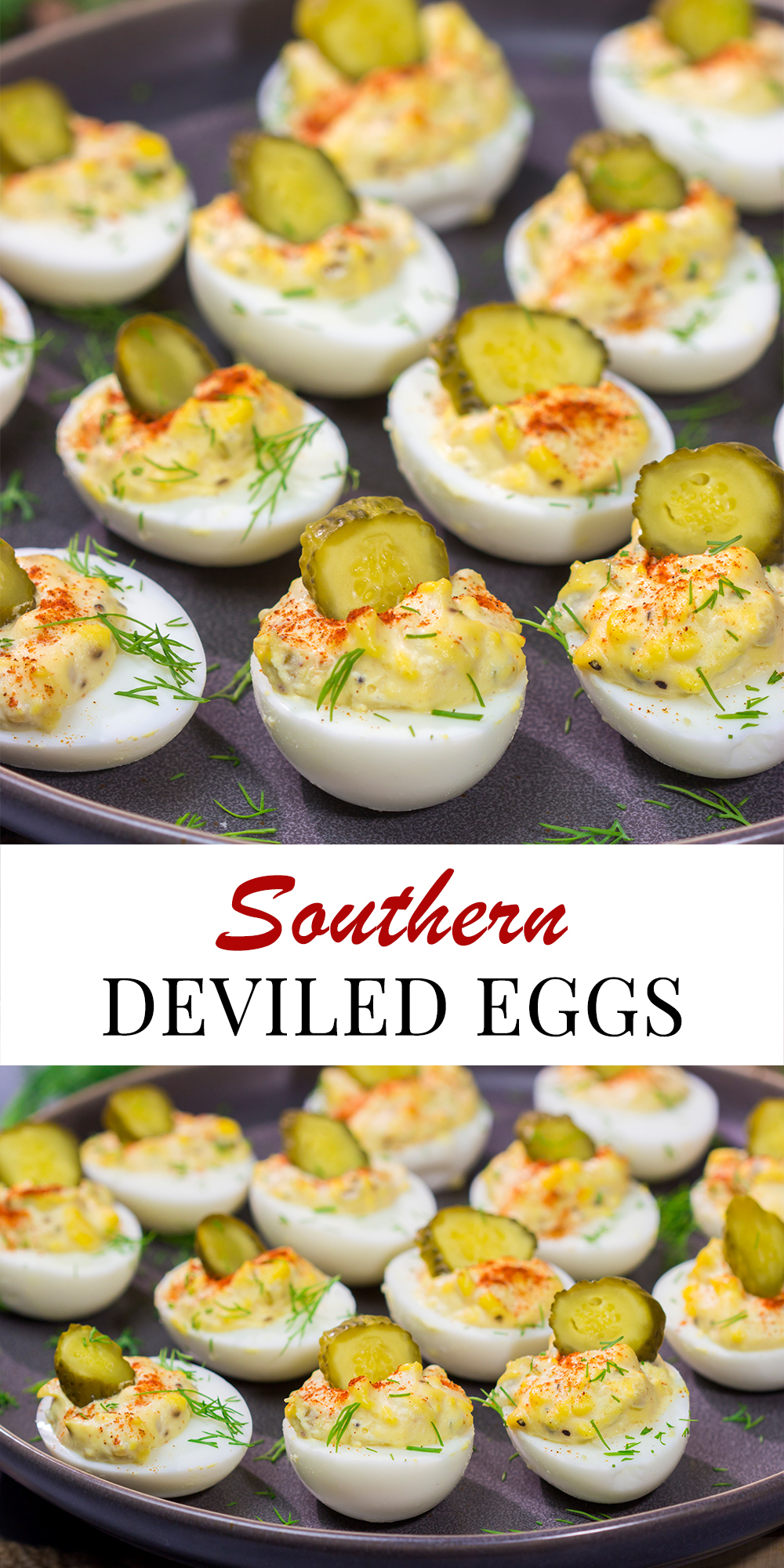 This Southern Deviled Eggs recipe is a classic appetizer for family gatherings and picnics. The eggs are filled with a creamy, delicious filling - perfect finger food!