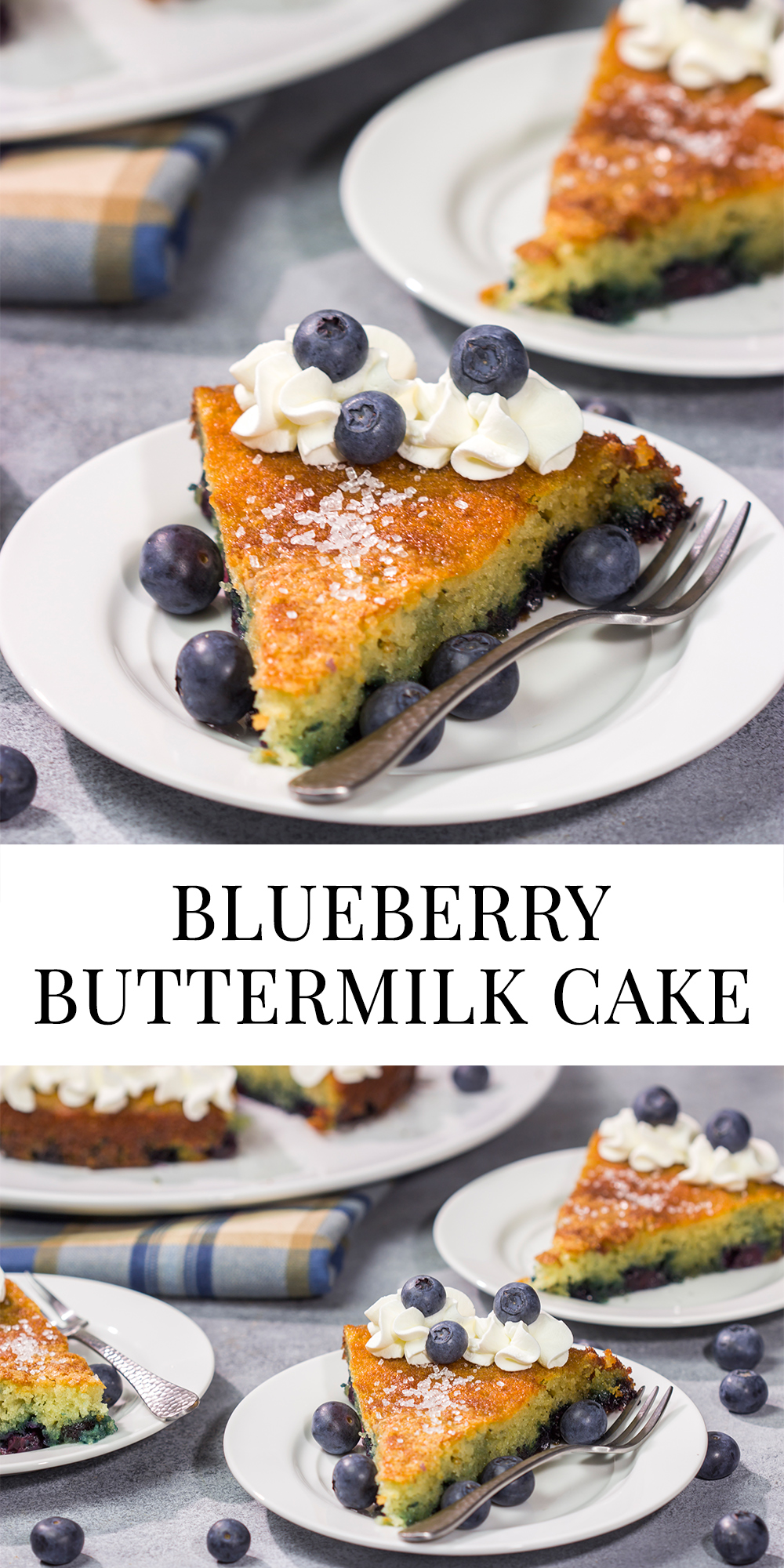 This Blueberry Buttermilk Cake is sweet, tangy...and super easy to make! It's a great recipe for warm summer mornings.